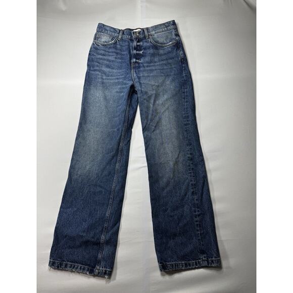 MNG Mango Denim Women's Wide Leg Blue Denim Jeans - Size 6 (29x30.5) - Picture 1 of 6